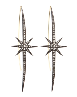 Thin and long Star earrings