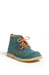 Green suede ankle boots for boys
