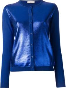 Cobalt blue shiny cardigan